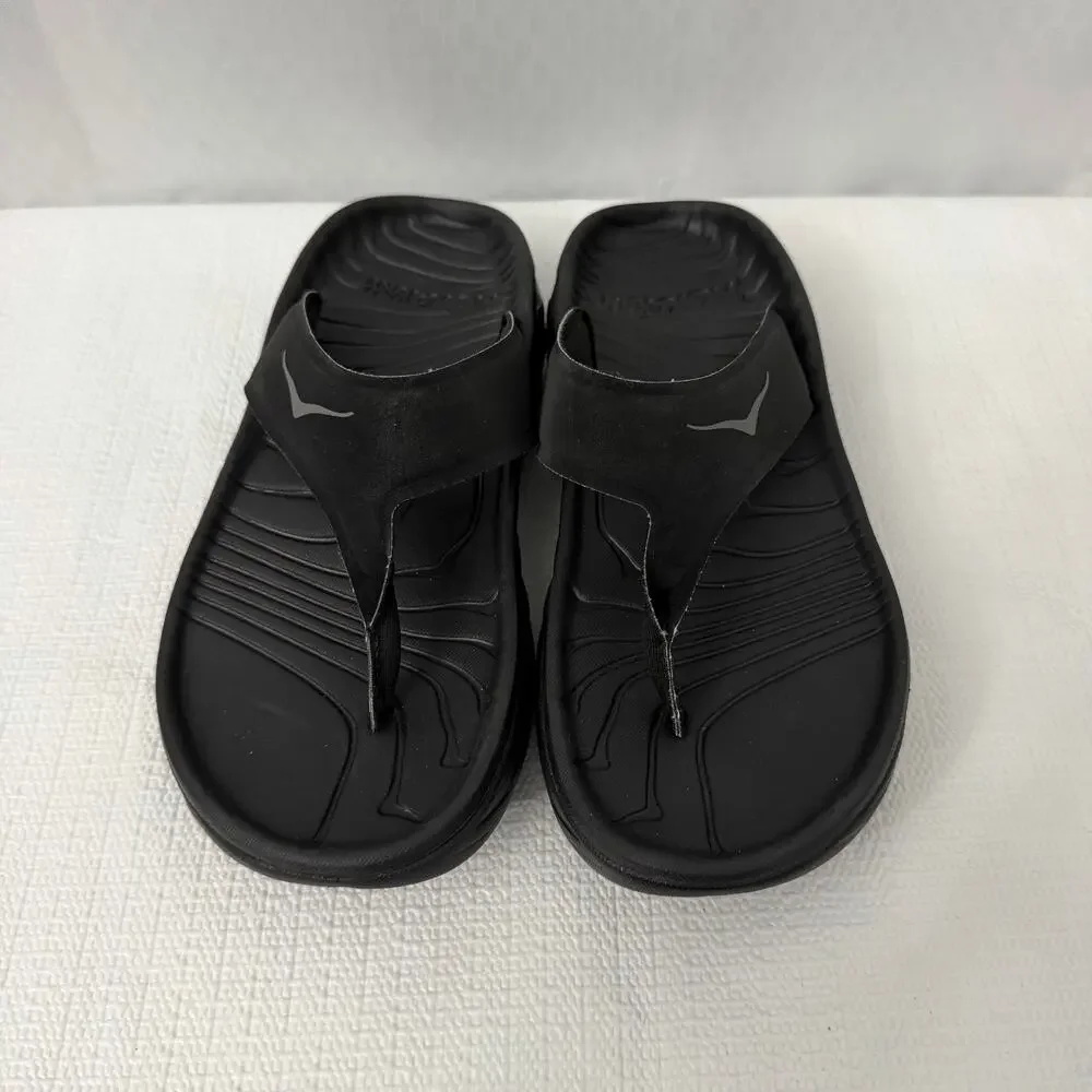 Hoka One One Ora Recovery Flip Flops Women’s Size 6 Black Slip On